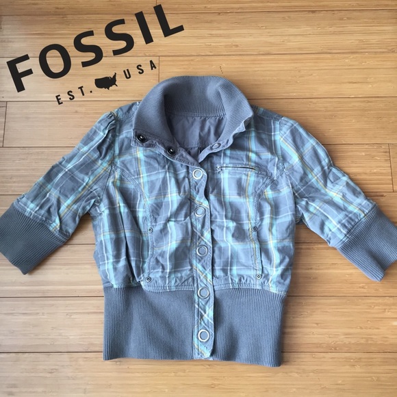 Fossil Jackets & Blazers - DONATING 1-29 Fossil Reversible Plaid Grey Jacket